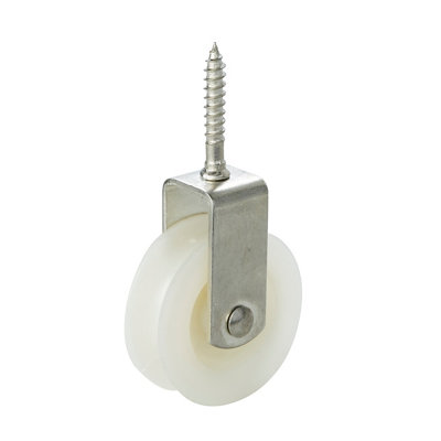 Diall Zinc-Plated White 1 Wheel Pulley(Dia)50mm (Max)15Kg from B&Q