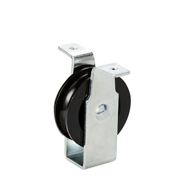 Diall Zinc-Plated Black 1 Wheel Pulley(Dia)40mm (Max)35Kg from B&Q