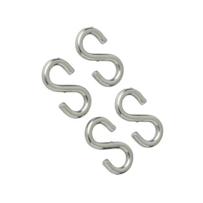 Diall Zinc-Plated Steel S-Hook (H)25mm (Dia)1.4mmPack Of 4 from B&Q