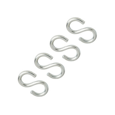 Diall Zinc-Plated Steel S-Hook (H)45mmPack Of 4 from B&Q
