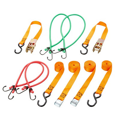 Diall Ratchet Tie Down & Hook SetPack Of 8 from B&Q