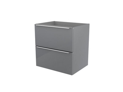 GoodHome Imandra Gloss Grey Wall-Mounted Bathroom Vanity Unit (H) 600mm (W) 600mm from B&Q