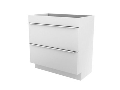 GoodHome Imandra Gloss White Freestanding Bathroom Cabinet (H) 820mm (W) 800mm from B&Q