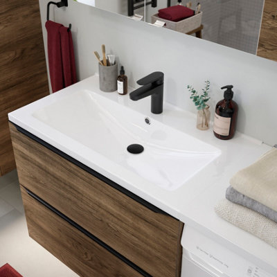 GoodHome Nira White Rectangular Single Vanity Basin (W)81Cm from B&Q
