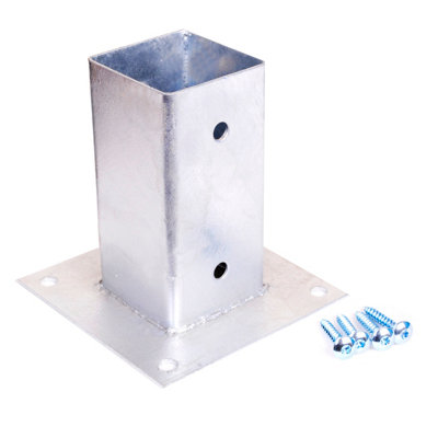 Blooma Plate Steel Post Support (L)70mm (W)70mm from B&Q