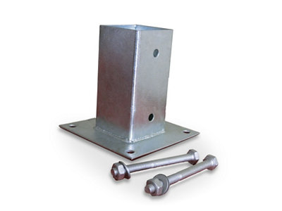 Blooma Plate Steel Post Support (L)90mm (W)90mm from B&Q