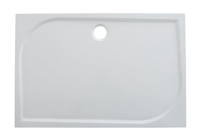 GoodHome Limski Gloss White Rectangular Shower Tray (L)1200mm (W)900mm (H) 28mm from B&Q