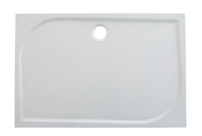GoodHome Limsky Gloss White Rectangular Reversible Drainer Shower Tray (L)900mm (W)1400mm (H) 28mm from B&Q