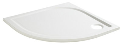 GoodHome Limski White Quadrant Left-Hand Drainer Shower Tray (L)900mm (W)900mm (H) 27mm from B&Q