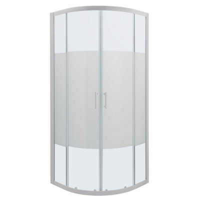 Cooke & Lewis Onega Framed Frosted Quadrant Shower EnclosureCorner Entry Double Sliding Door (W)90Cm (D)90Cm from B&Q