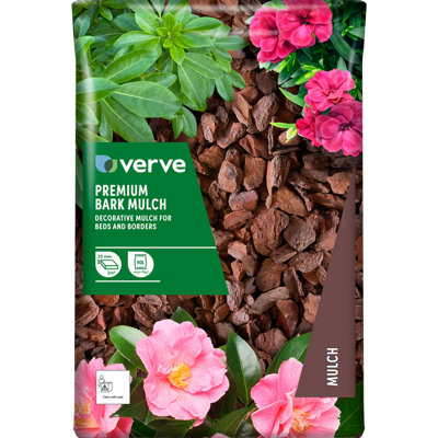 Verve Dark Brown Bark Chippings 50L Bag from B&Q