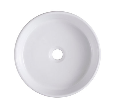 GoodHome Scalea Gloss White Round Counter Top Basin (W)35Cm from B&Q