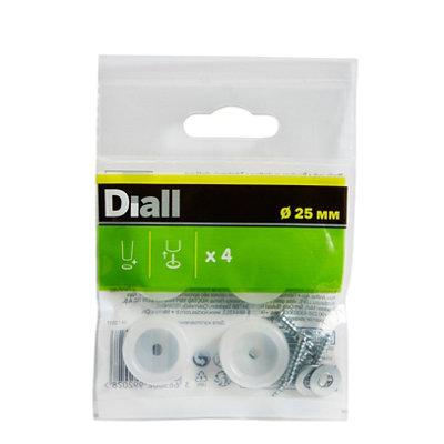 Diall White Ldpe & Steel Protection Pad (Dia)25mm (L)13mmPack Of 4 from B&Q