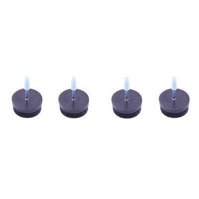 Diall Brown FeltPolyester (Pes)Polypropylene (Pp) & Steel Nail-In Glide (Dia)20mmPack Of 4 from B&Q