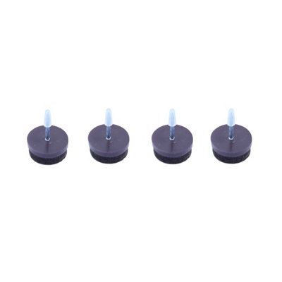 Diall Brown FeltPolyester (Pes)Polypropylene (Pp) & Steel Nail-In Glide (Dia)25mmPack Of 4 from B&Q