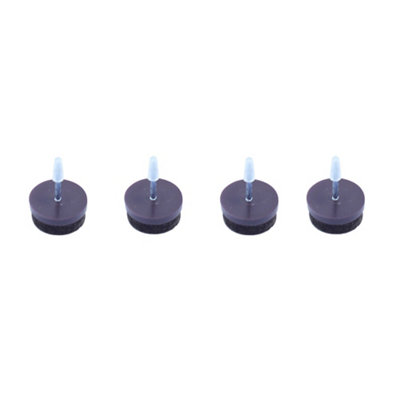 Diall Brown FeltPolyester (Pes)Polypropylene (Pp) & Steel Nail-In Glide (Dia)30mmPack Of 4 from B&Q