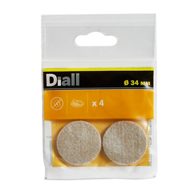 Diall Beige Felt Protection Pad (Dia)34mmPack Of 4 from B&Q