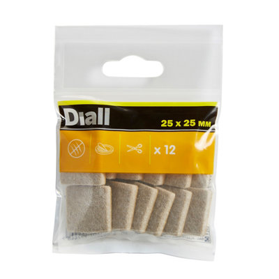 Diall Beige Felt Protection Pad (L)25mm (W)25mmPack Of 12 from B&Q