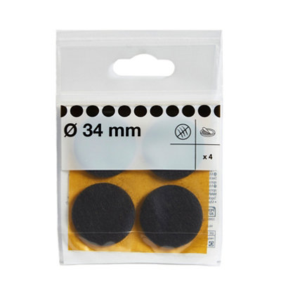 Diall Brown Felt Protection Pad (Dia)34mmPack Of 4 from B&Q