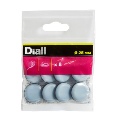 Diall Black & Grey Eva & Ptfe Glide (Dia)25mmPack Of 8 from B&Q