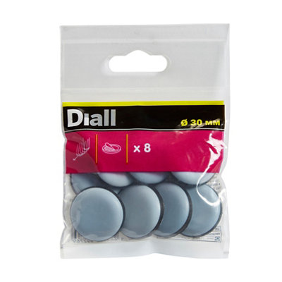 Diall Black & Grey Eva & Ptfe Glide (Dia)30mmPack Of 8 from B&Q