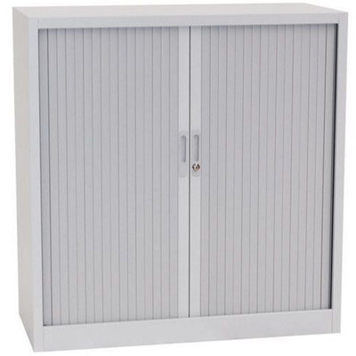 Manutan Expert Manutan Grey Tambour Cupboard Hxwxd 1050X1000X450mm from B&Q