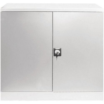 Manutan Expert 2 Shelf Grey Flat Pack Half Height Storage Cupboard Hxwxd 1000X916X422mm from B&Q