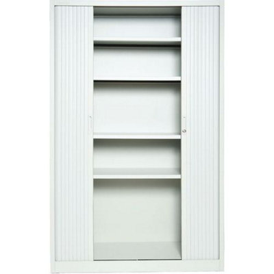 Manutan Expert Grey Tambour Storage Cupboard Hxwxd 1950X1200X450mm from B&Q