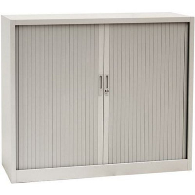 Manutan Expert Grey Tambour Storage Cupboard Hxwxd 1050X1200X450mm from B&Q