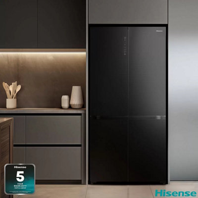Hisense Rq768N4Gbe Multi Door Fridge Freezer 591L, Triple Zone, Total No Frost, Metal Cooling, Led Display, Black, E Rated