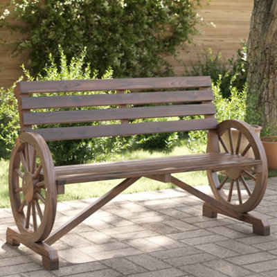 B&Q -  Garden Bench 2-Seater Solid Wood Fir