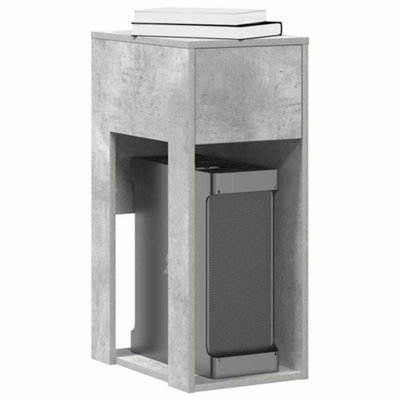 Berkfield Computer Tower Stand With Drawer Concrete Grey 30X44X74 Cm from B&Q