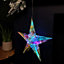 36cm Battery Operated Light up Hanging Christmas Dreamlight Star with 100 White LEDs