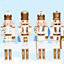 36cm Gold White Wooden Nutcrackers Soldiers King Drummer Christmas Ornament 4pcs Set