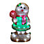 36cm LED Lit Acrylic Gingerbread Person Christmas Decoration with Green Dress