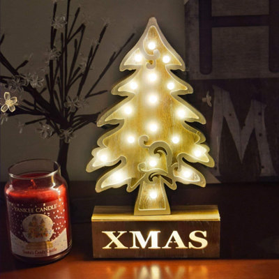 Wooden Tree with Lights