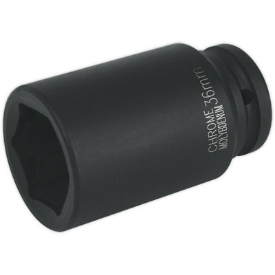 36mm Deep Impact Socket - 3/4 Inch Drive Chromoly Wrench Tool for Professionals