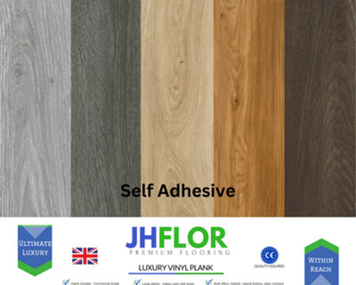 36pcs/5m² Luxury Vinyl Tiles LVT Self Adhesive Wood Look Flooring Kitchen Bathroom - 8