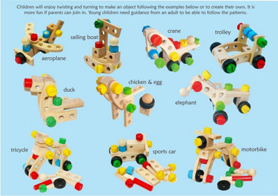 36pcs DIY Wooden Construction Building Blocks Toy Educational Creative ...