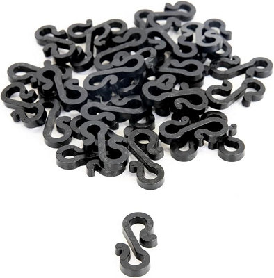 36Pcs Mini Gutter Hooks Black - Compact and Sturdy Design