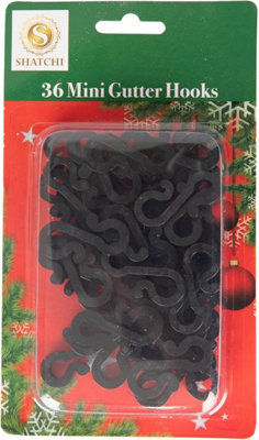 36Pcs Mini Gutter Hooks Black - Compact and Sturdy Design