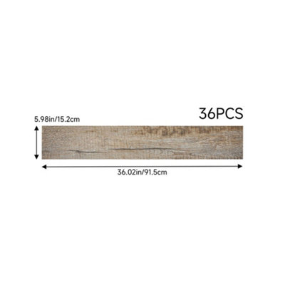 36Pcs Rustic Wood Grain Effect Self Adhesive Plank PVC Flooring Waterproof Covering 5m²