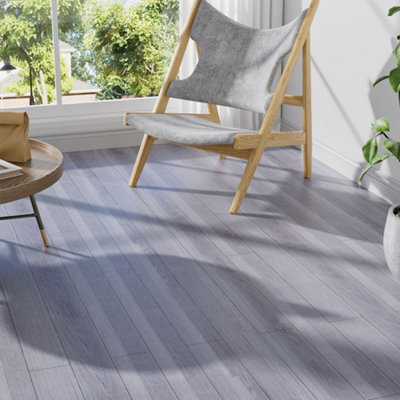 36pcs Rustic Wood Grain Self-adhesive PVC Flooring Grey