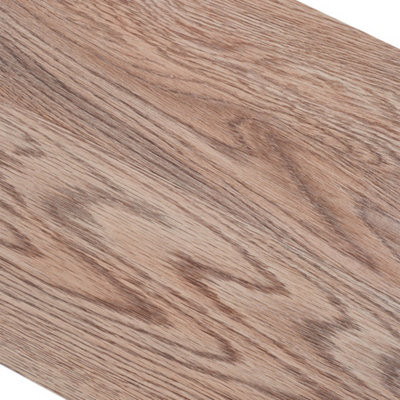 36pcs Rustic Wood Grain Self-adhesive PVC Flooring in Brown - 6