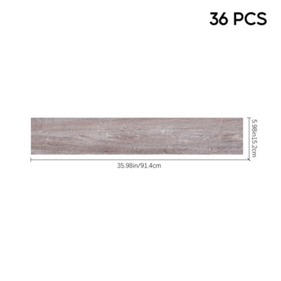 36pcs Rustic Wood Grain Self-adhesive PVC Flooring