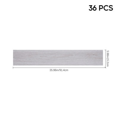 36pcs Rustic Wood Grain Self-adhesive PVC Flooring