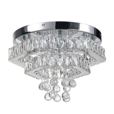 36W Double-layer Hexagonal Shape Stainless Steel Crystal LED Ceiling Light