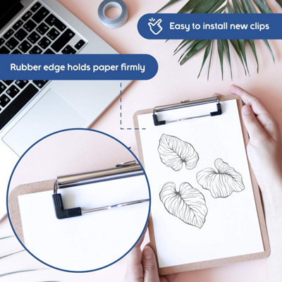 36x Mountable Metal Clipboard Clips - Durable Spring-Loaded Replacement ...