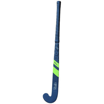 37.5 Inch Carbon Hockey Stick - ANTHRACITE/LIME - Low Bow Comfort Grip Bat