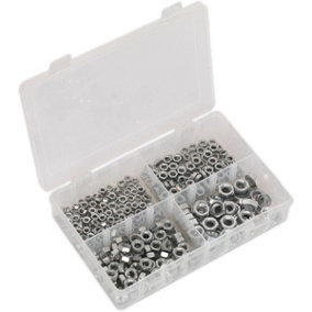370 Piece Steel Nut Assortment - M5 to M10 - Partitioned Storage Box - DIN 934